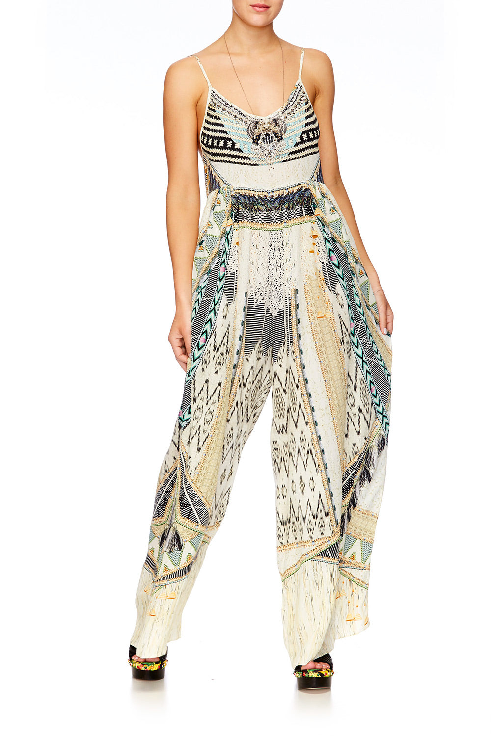WEAVE ON GATHERED WIDE LEG JUMPSUIT