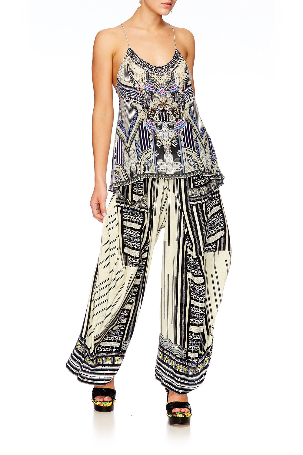 TIE THE KNOT T BACK SHOESTRING STRAP TOP