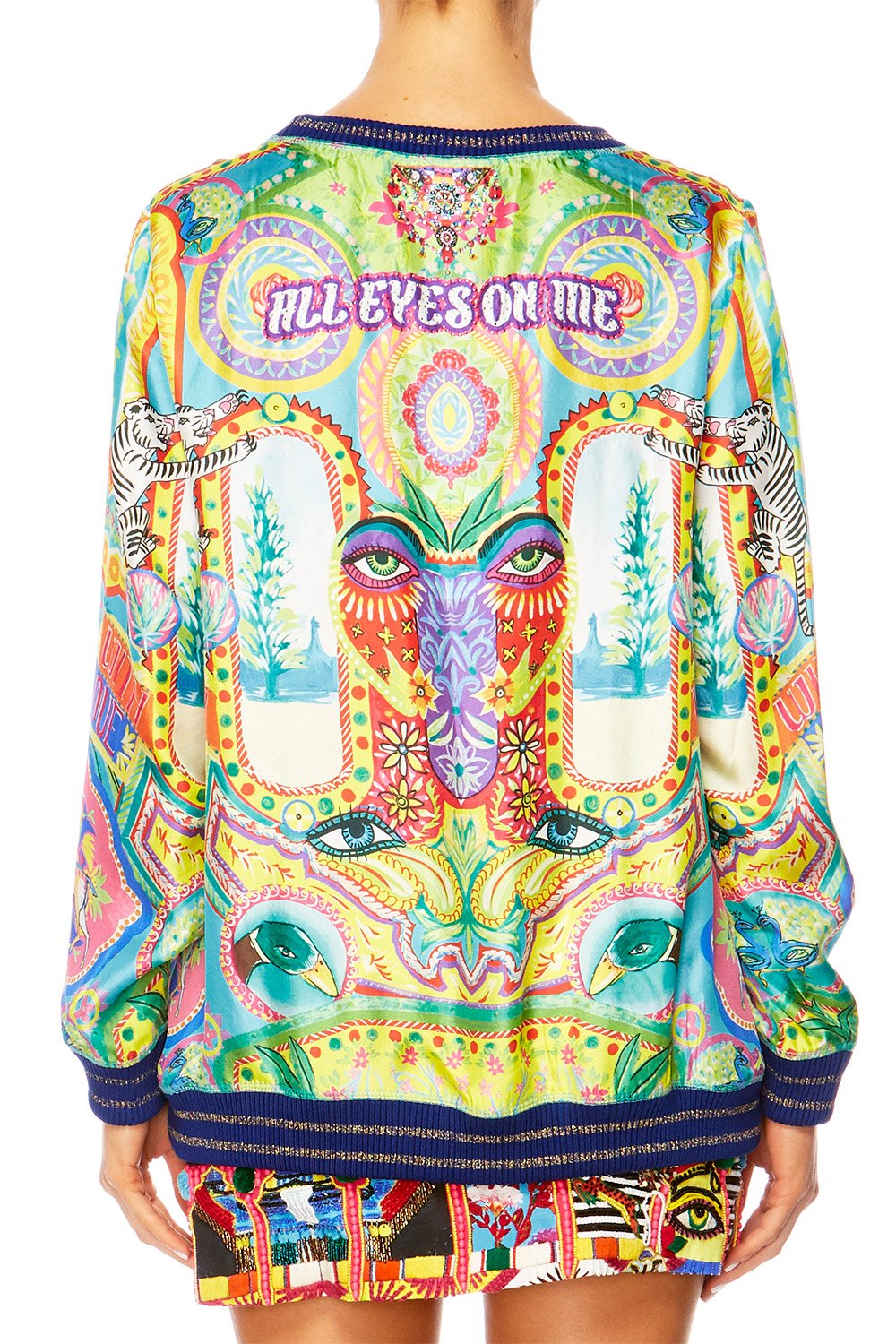 COLOUR MY WORLD WOVEN ROUND NECK SWEATER