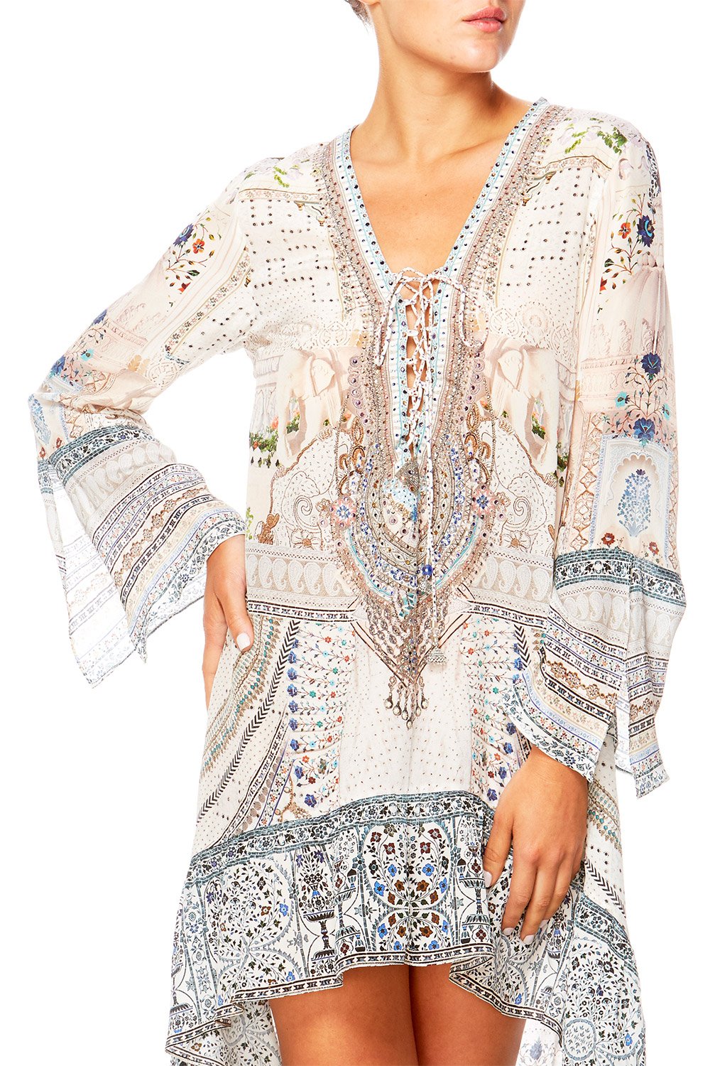 BREAKFAST WITH SILVIA SHORT DRESS W HIGH LOW HEM