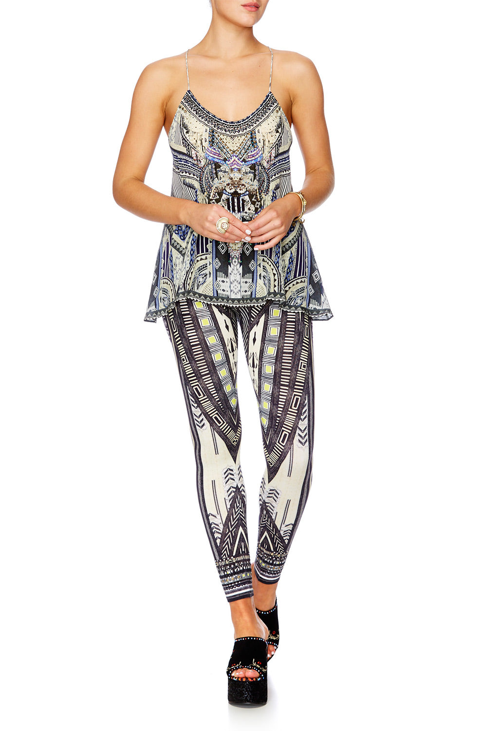 TIE THE KNOT T BACK SHOESTRING STRAP TOP