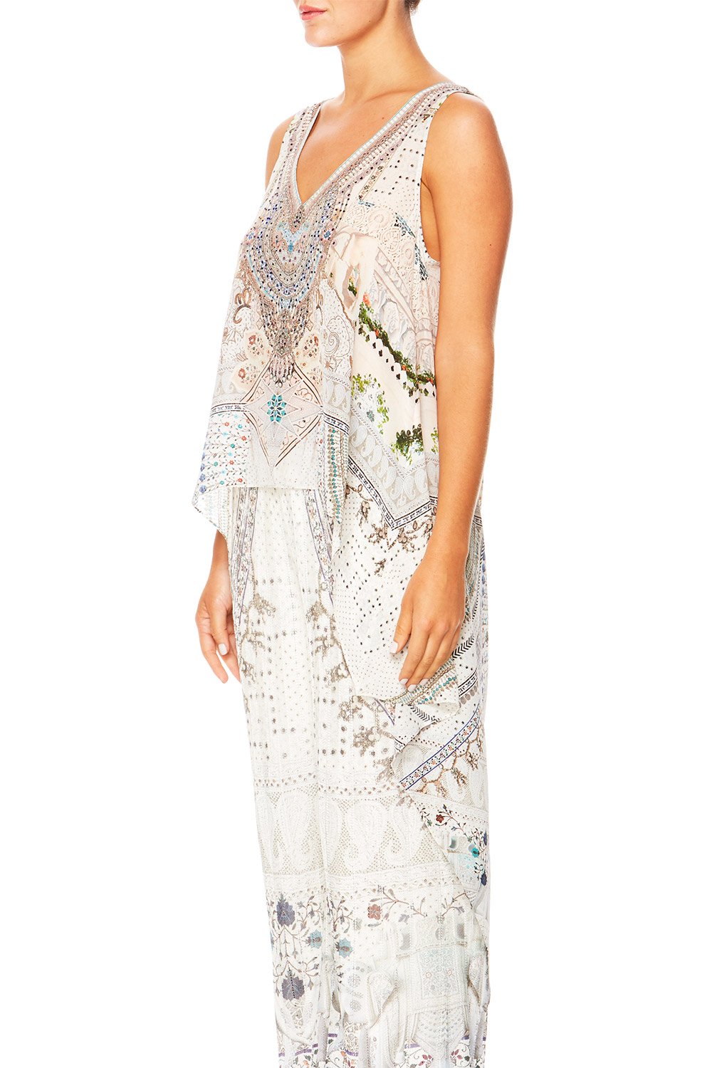 BREAKFAST WITH SILVIA V-NECK CROSS BACK TOP