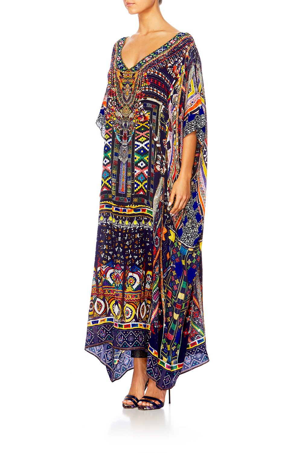 KNITTED V NECK KAFTAN INDIANA FRANKS main image 1
