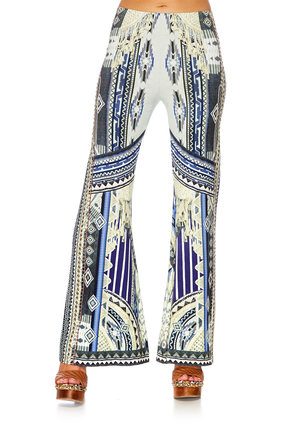 TIE THE KNOT STRETCH FLARED TROUSERS