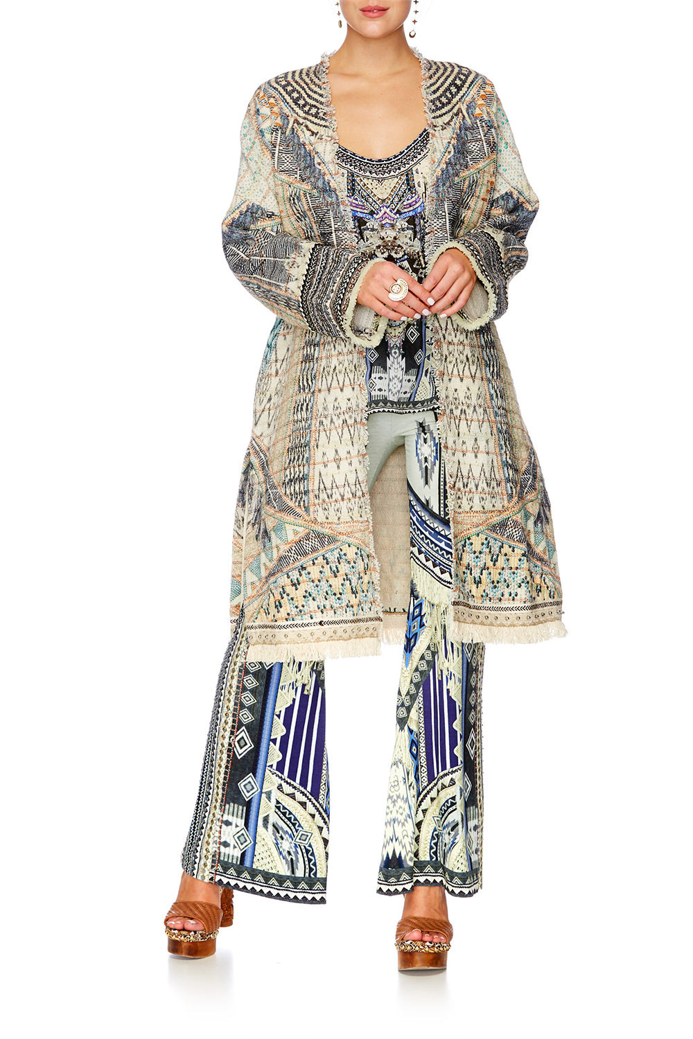 WEAVE ON LONG RELAXED COAT