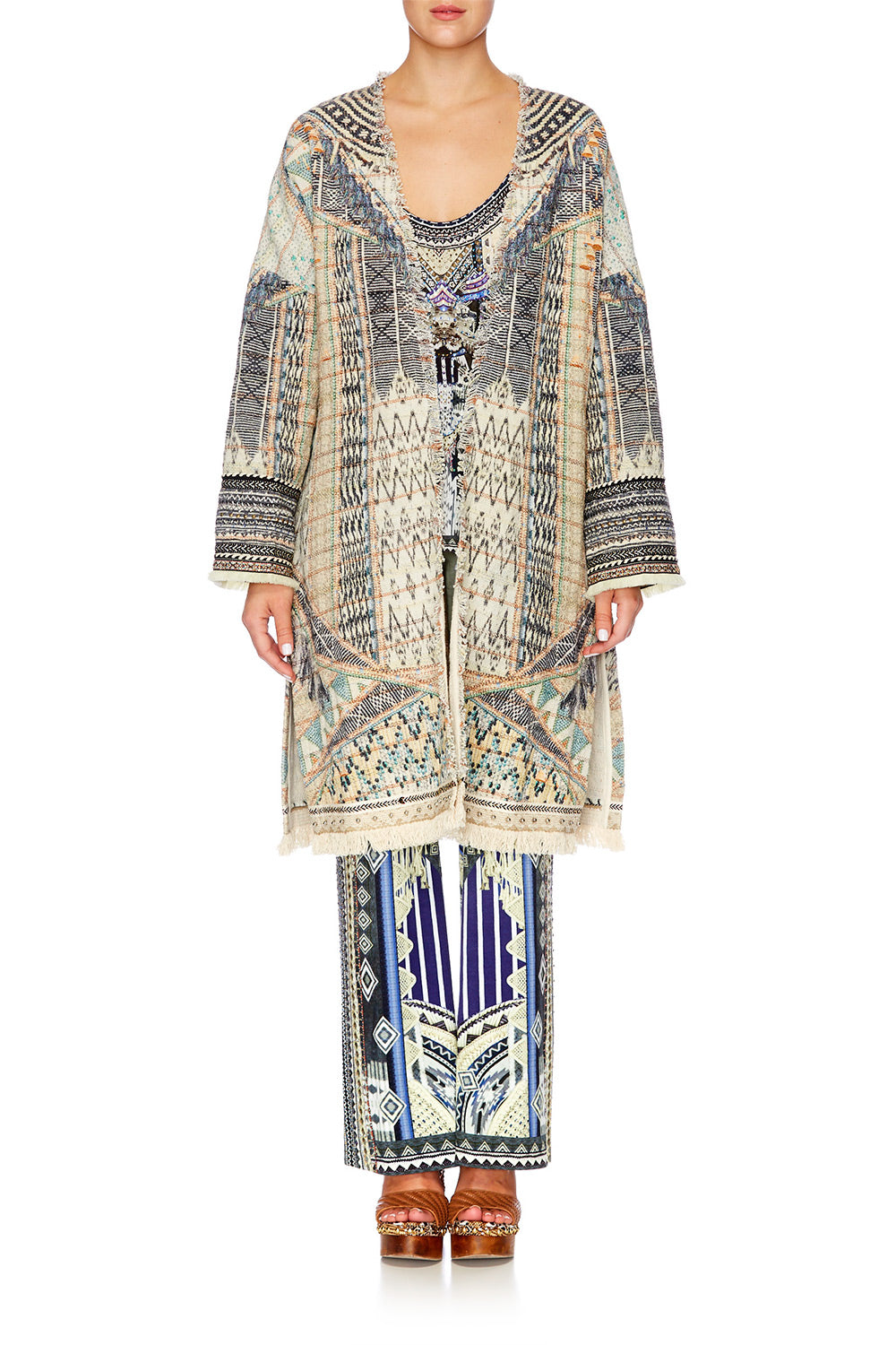 WEAVE ON LONG RELAXED COAT