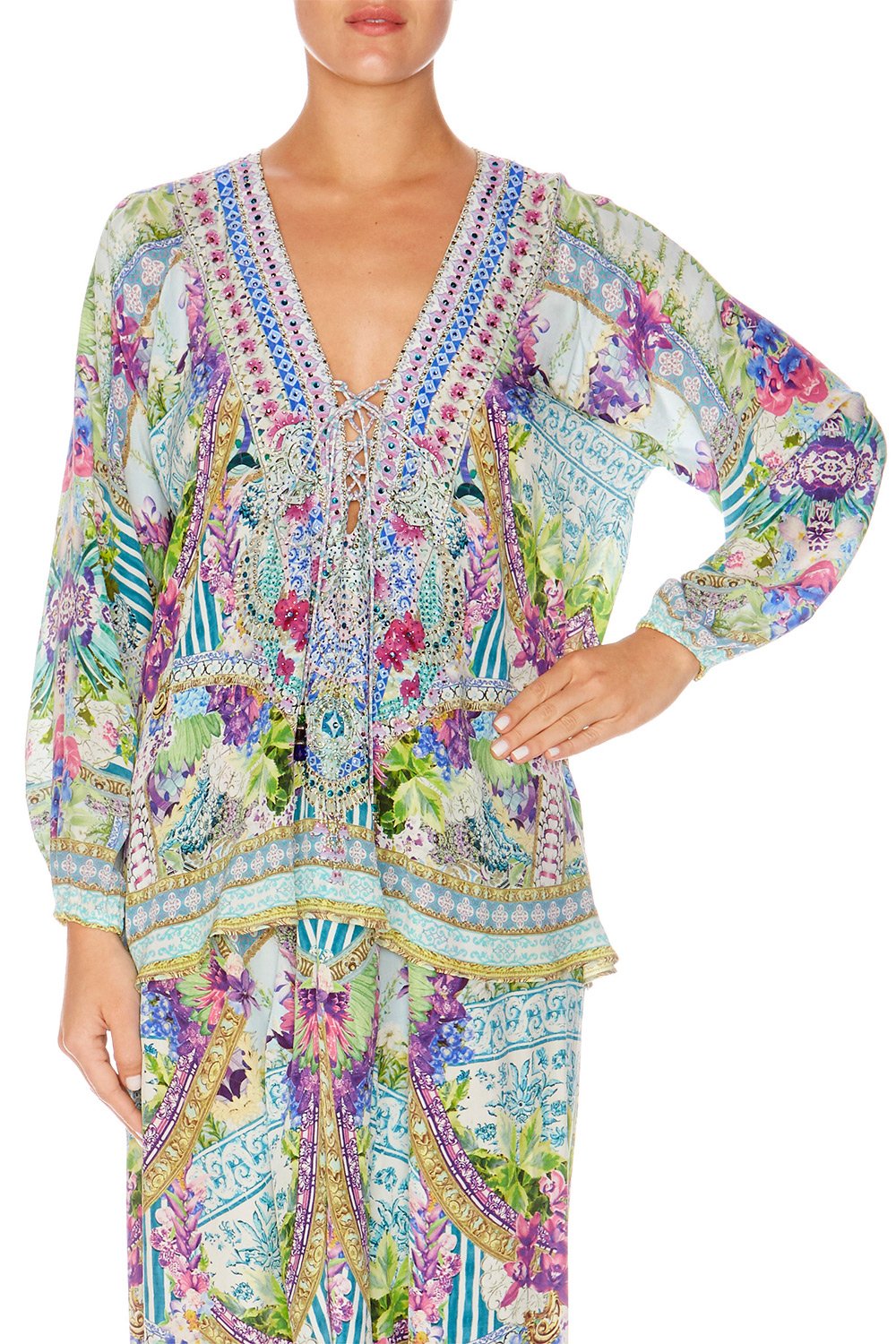 SALVADOR FIELDS FOREVER LACE UP SHIRT