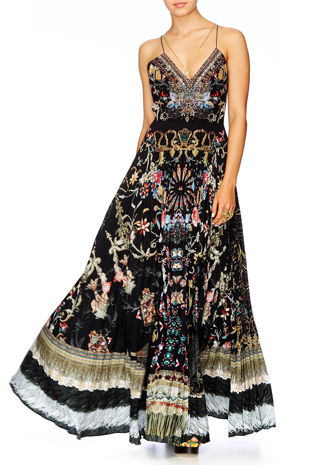 DANCING IN THE DARK PLEATED SLIP DRESS