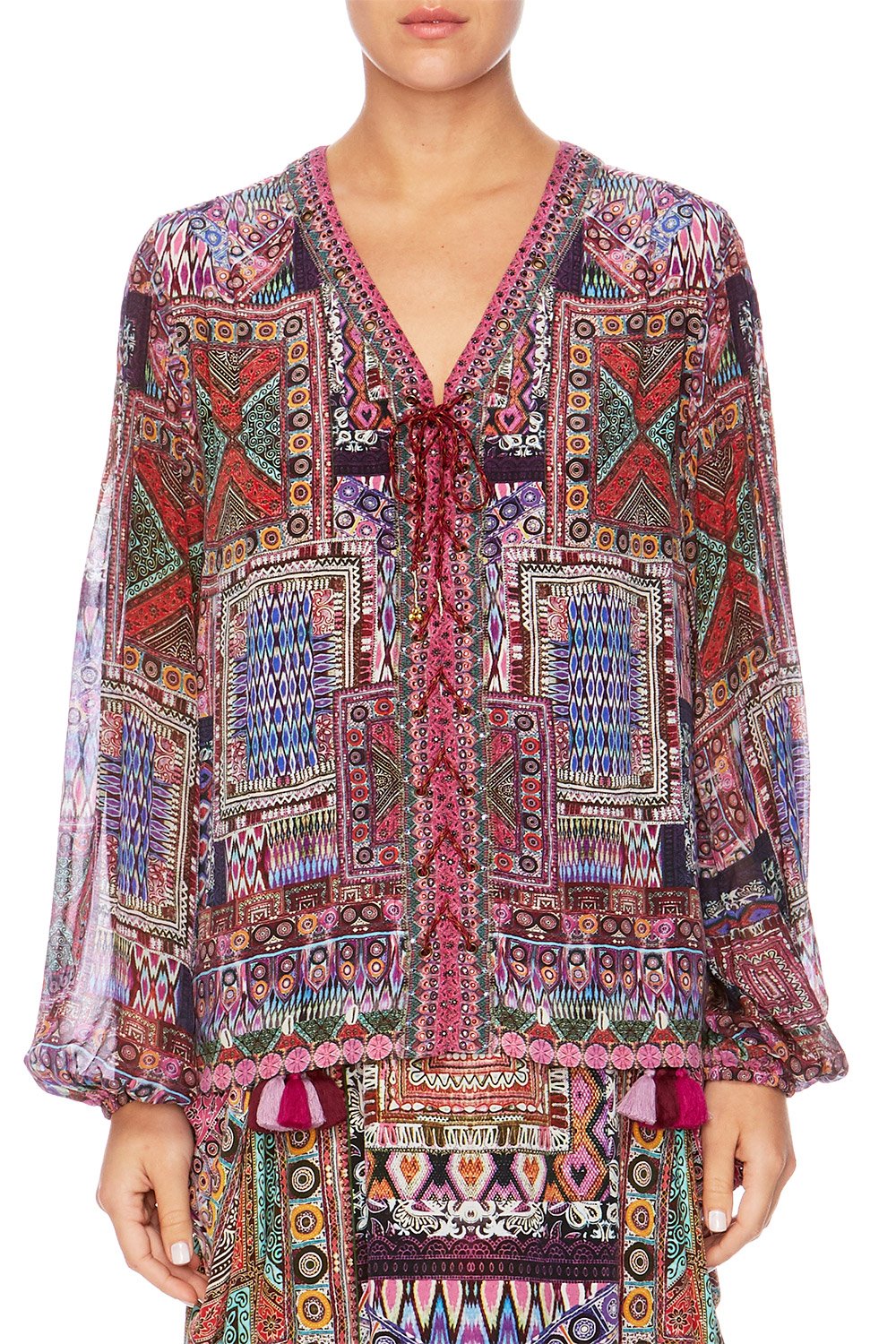 PEASENT BLOUSE WITH FRONT LACING THE JAIPUR FOUR – CAMILLA