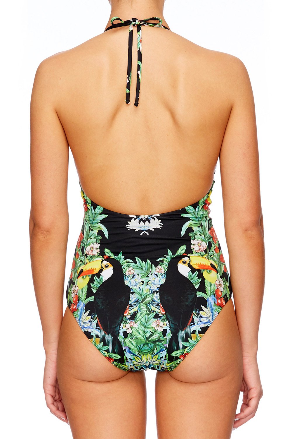 TOUCAN PLAY V-NECK RUFFLE ONE PIECE