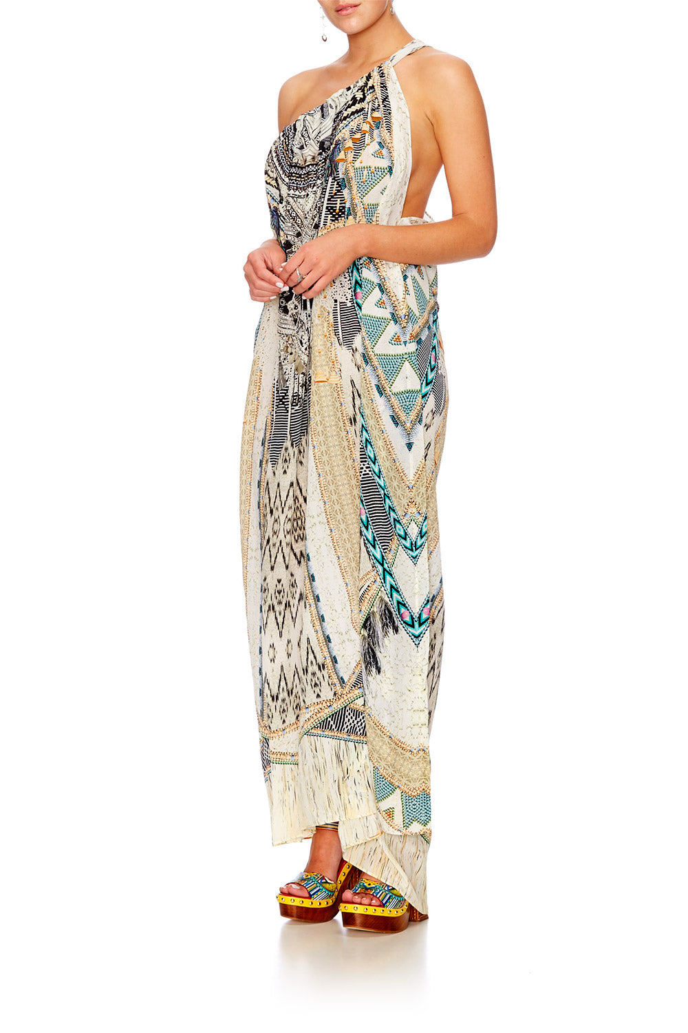 WEAVE ON DRAWSTRING DRESS