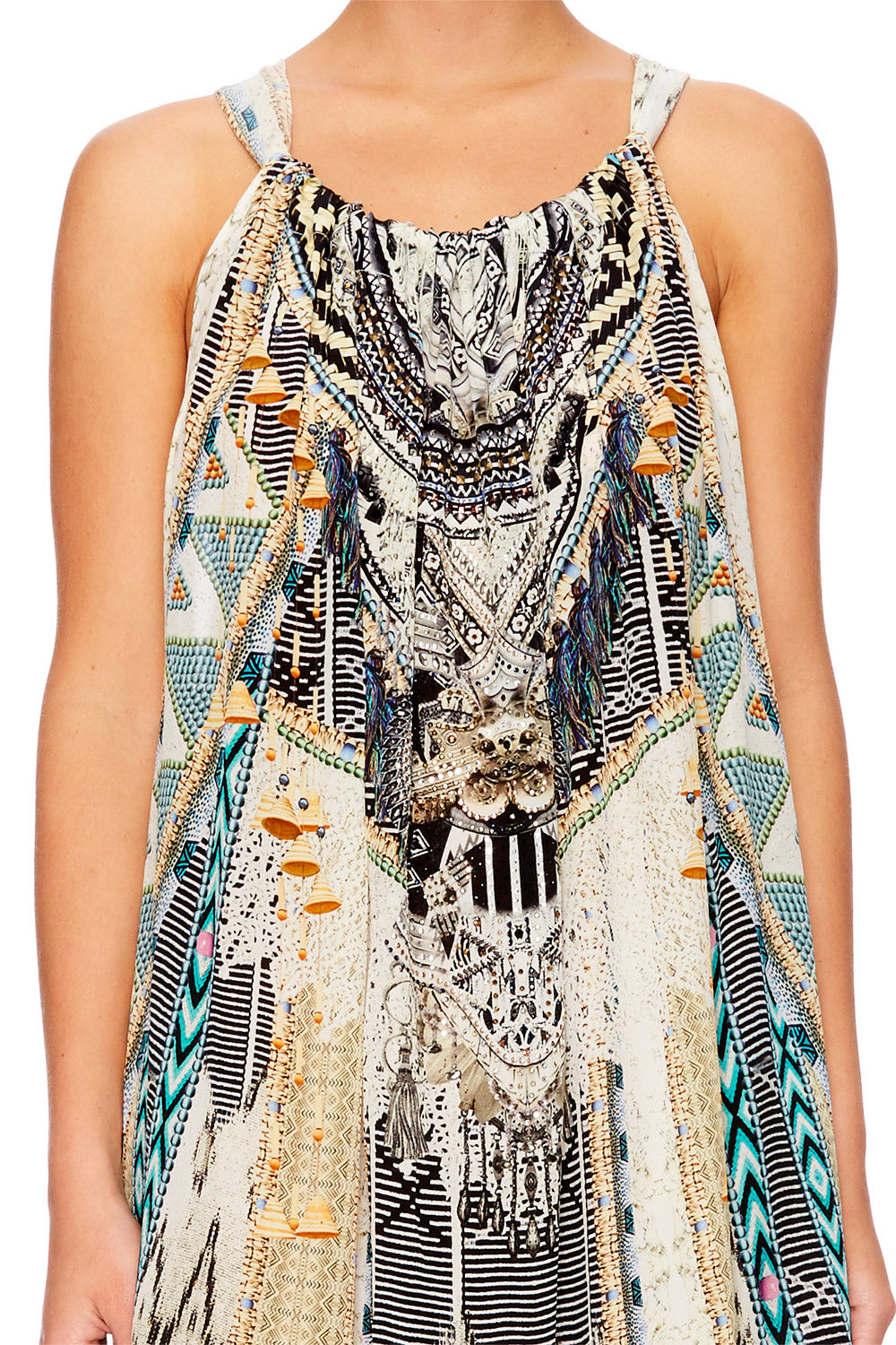 WEAVE ON DRAWSTRING DRESS