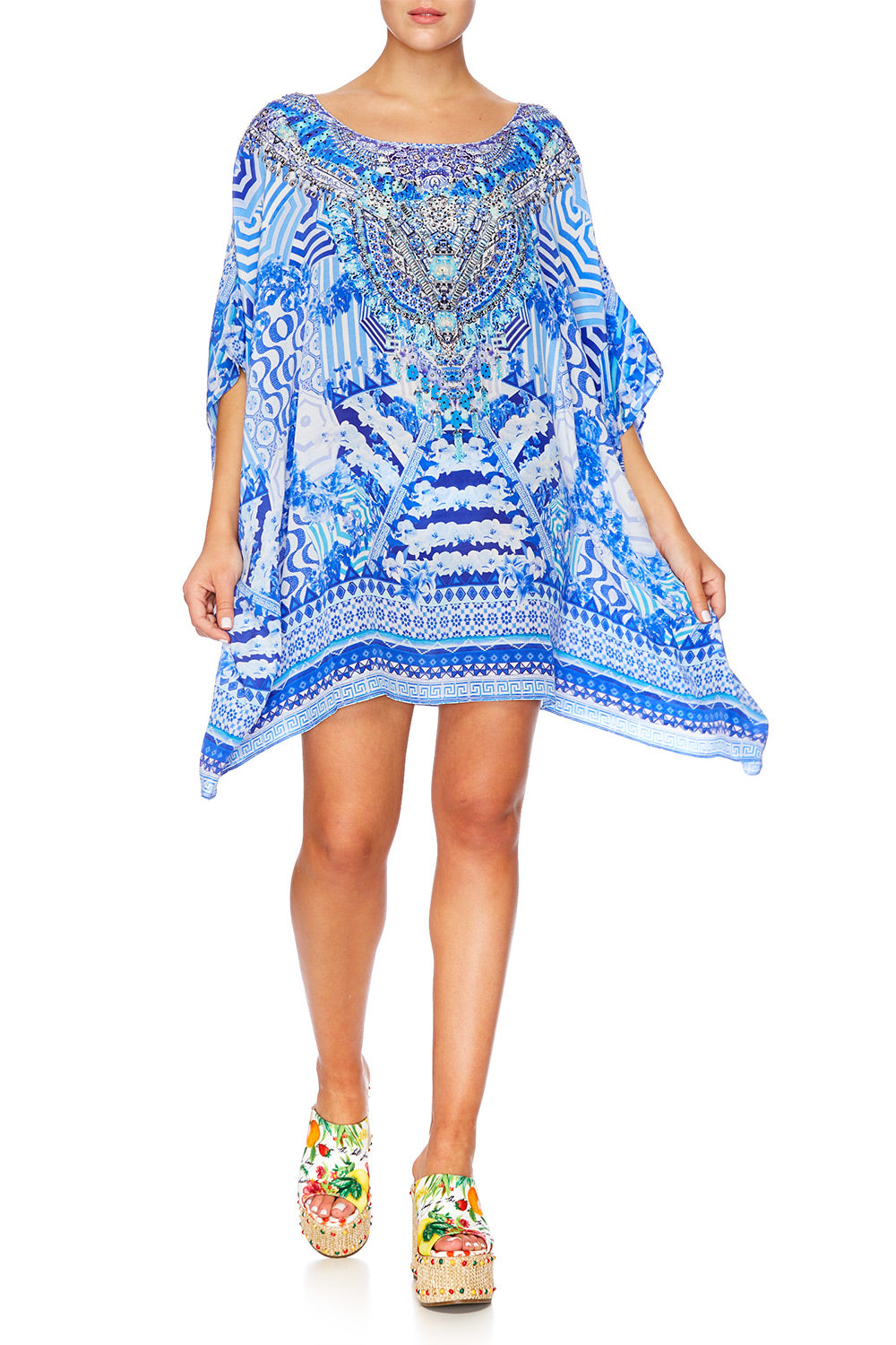 THROWING SHADE SHORT ROUND NECK KAFTAN