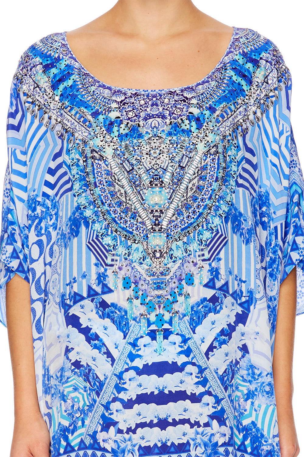 THROWING SHADE SHORT ROUND NECK KAFTAN