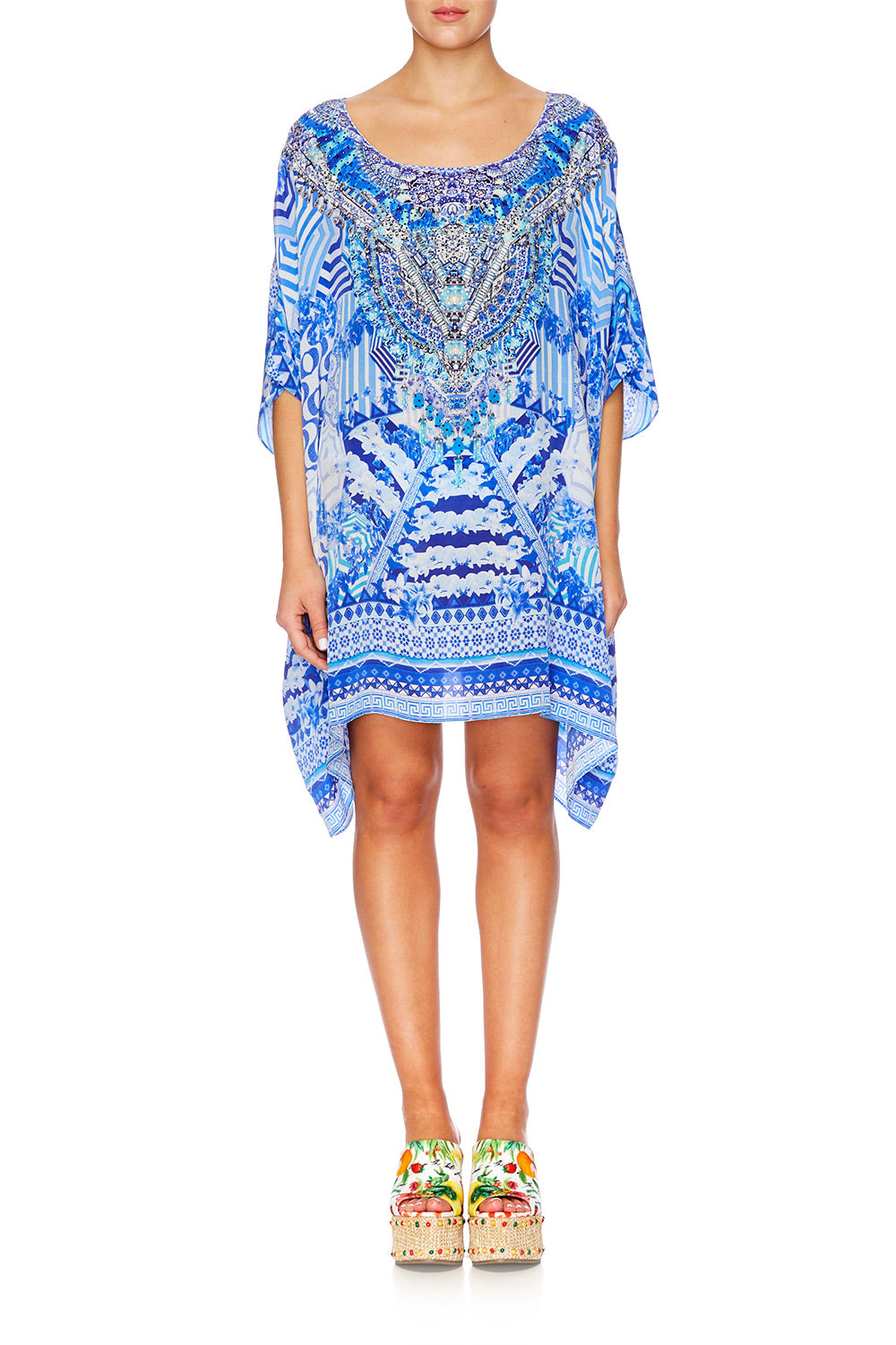 THROWING SHADE SHORT ROUND NECK KAFTAN