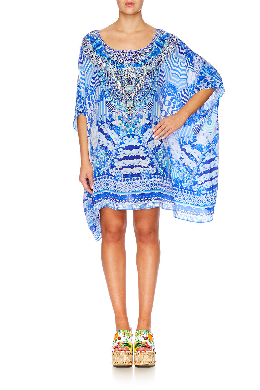 THROWING SHADE SHORT ROUND NECK KAFTAN