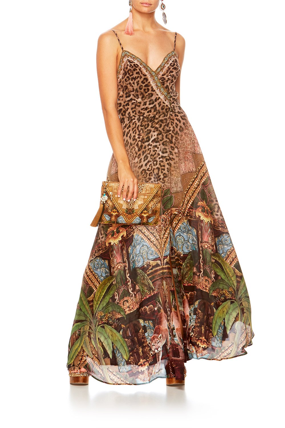 THE GYPSY LOUNGE CROSS OVERLAY HALTER DRESS