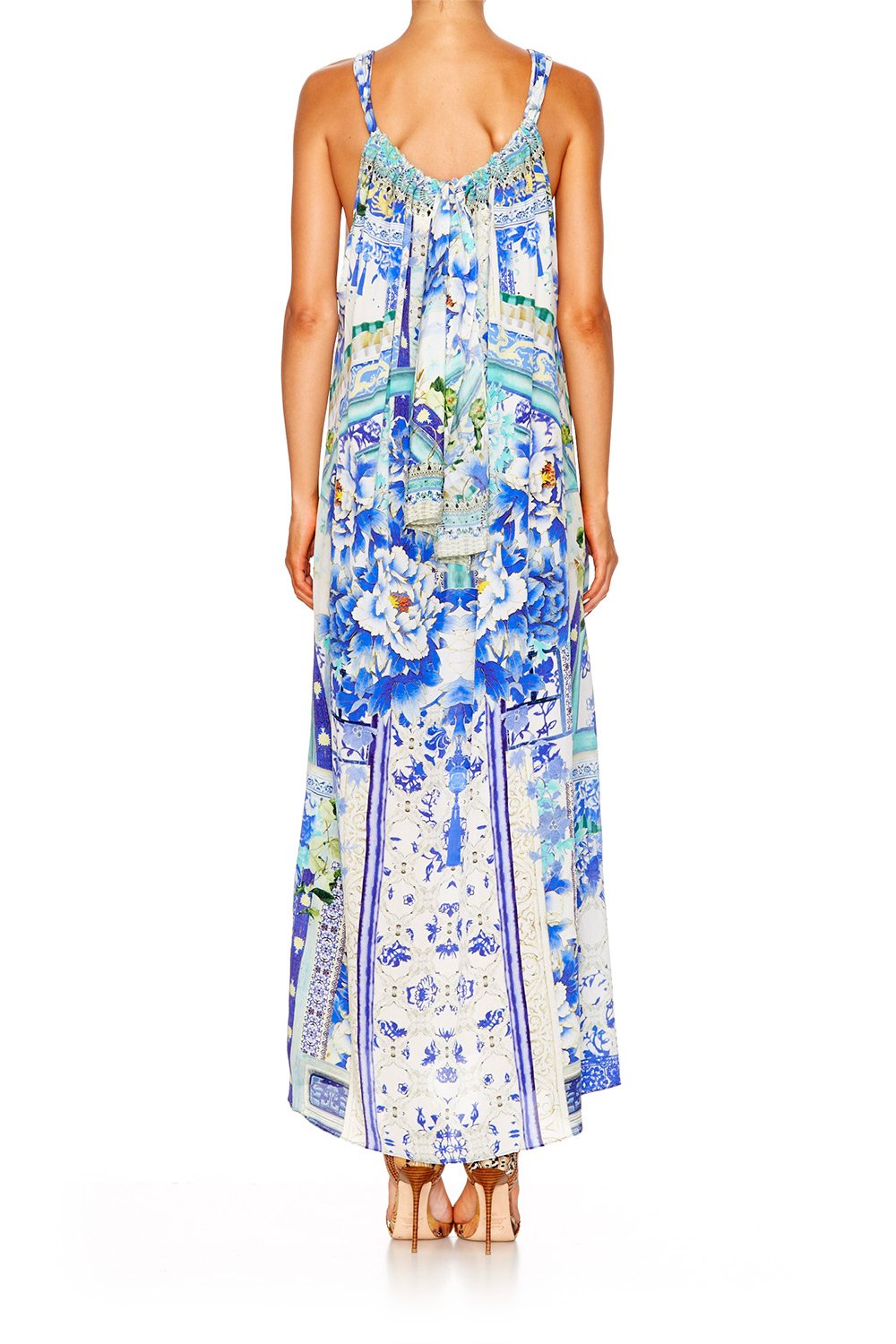 PORCELAIN PARADISE DRAWSTRING DRESS