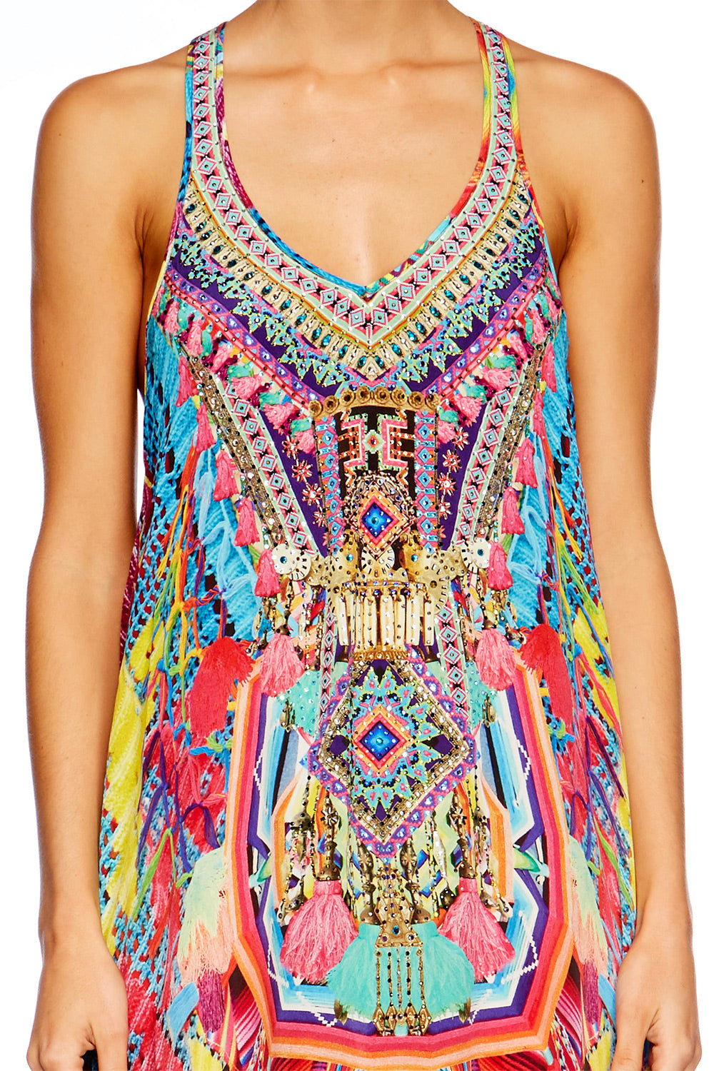 MS MOCHILLA V NECK RACER BACK DRESS