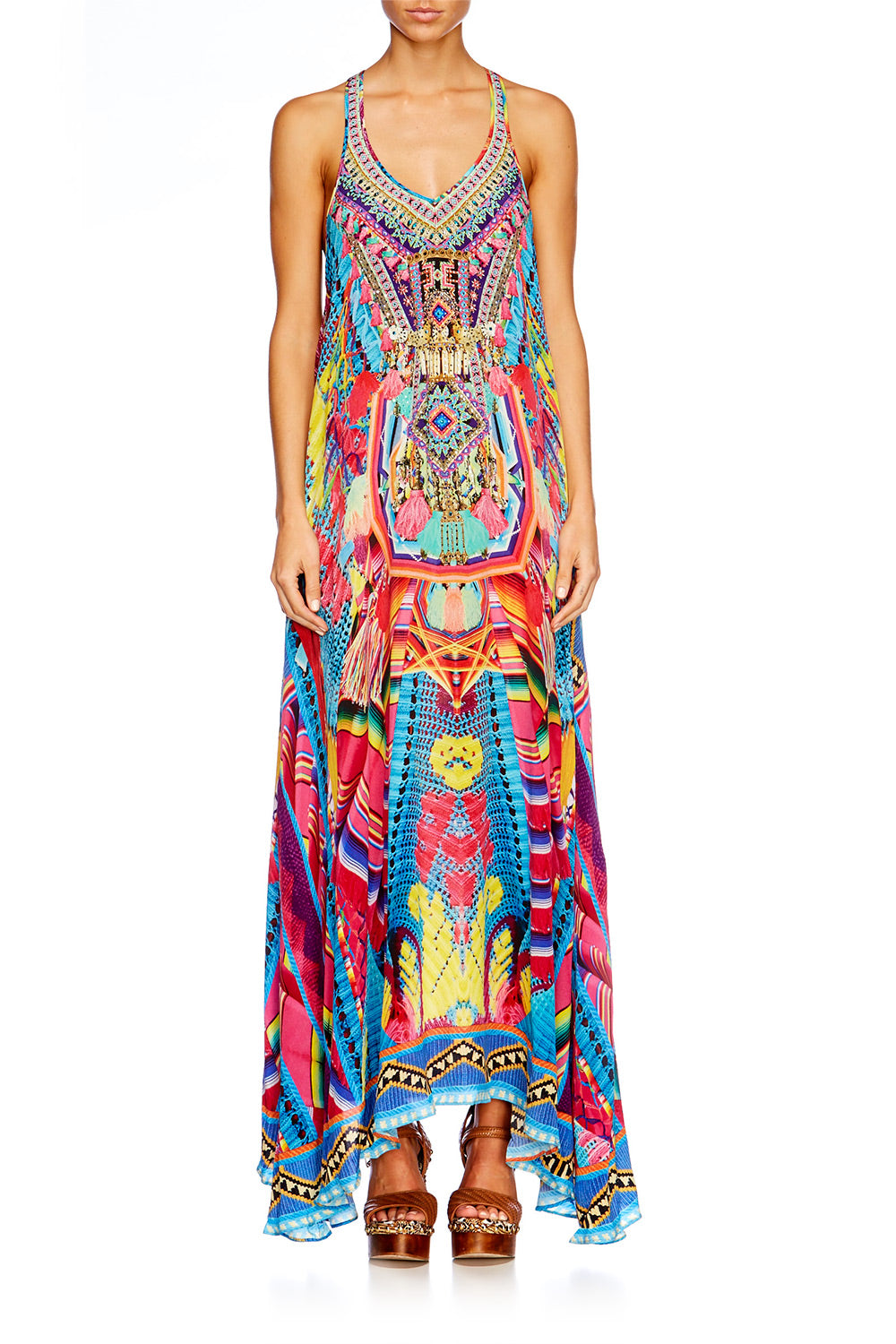 MS MOCHILLA V NECK RACER BACK DRESS