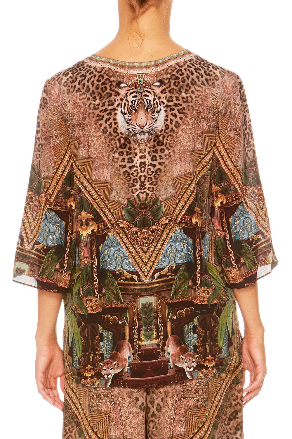 THE GYPSY LOUNGE V-NECK OVERSIZED BLOUSE