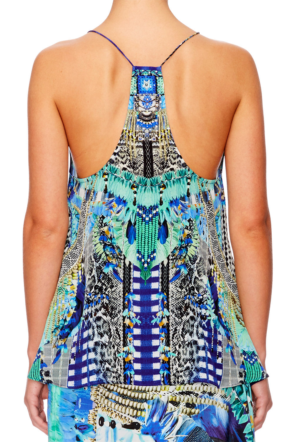 LEAVE ME WILD T BACK SHOESTRING STRAP TOP