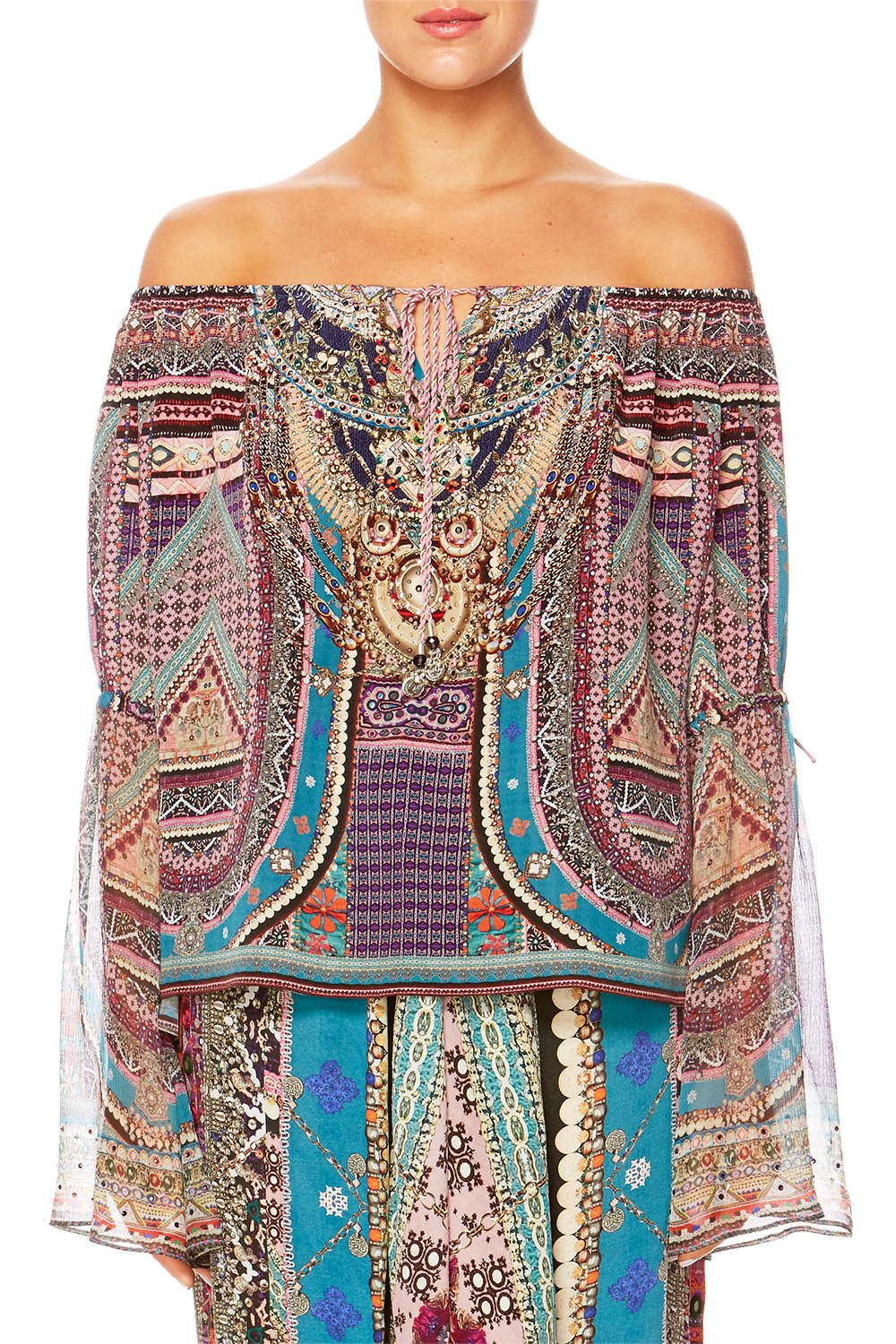 TIMES WE SHARE DROP SHOULDER BELLE SLEEVE TOP