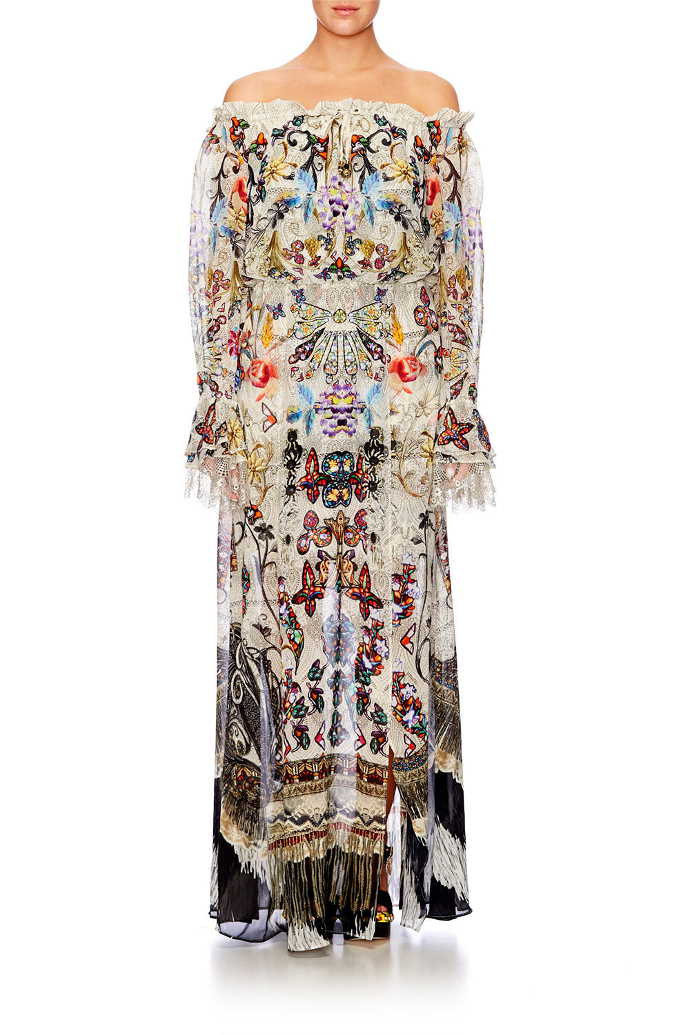 RAISE YOUR GLASS DROP SHOULDER SPLIT DRESS