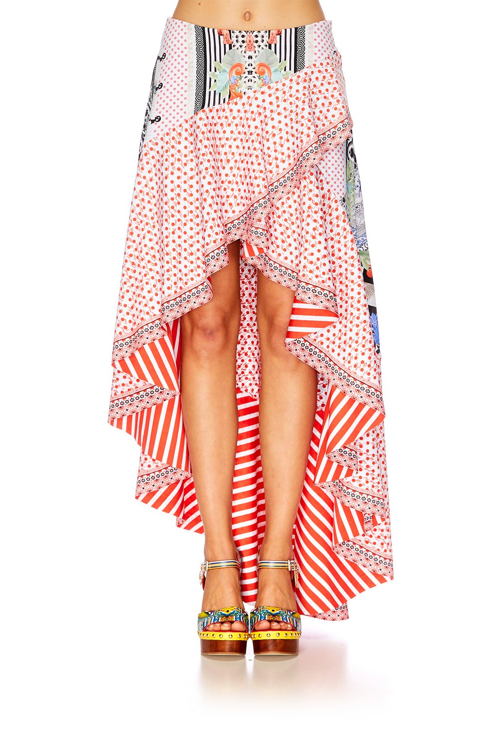 MEET ME HERE ASYMMETRIC FLOUNCE SKIRT