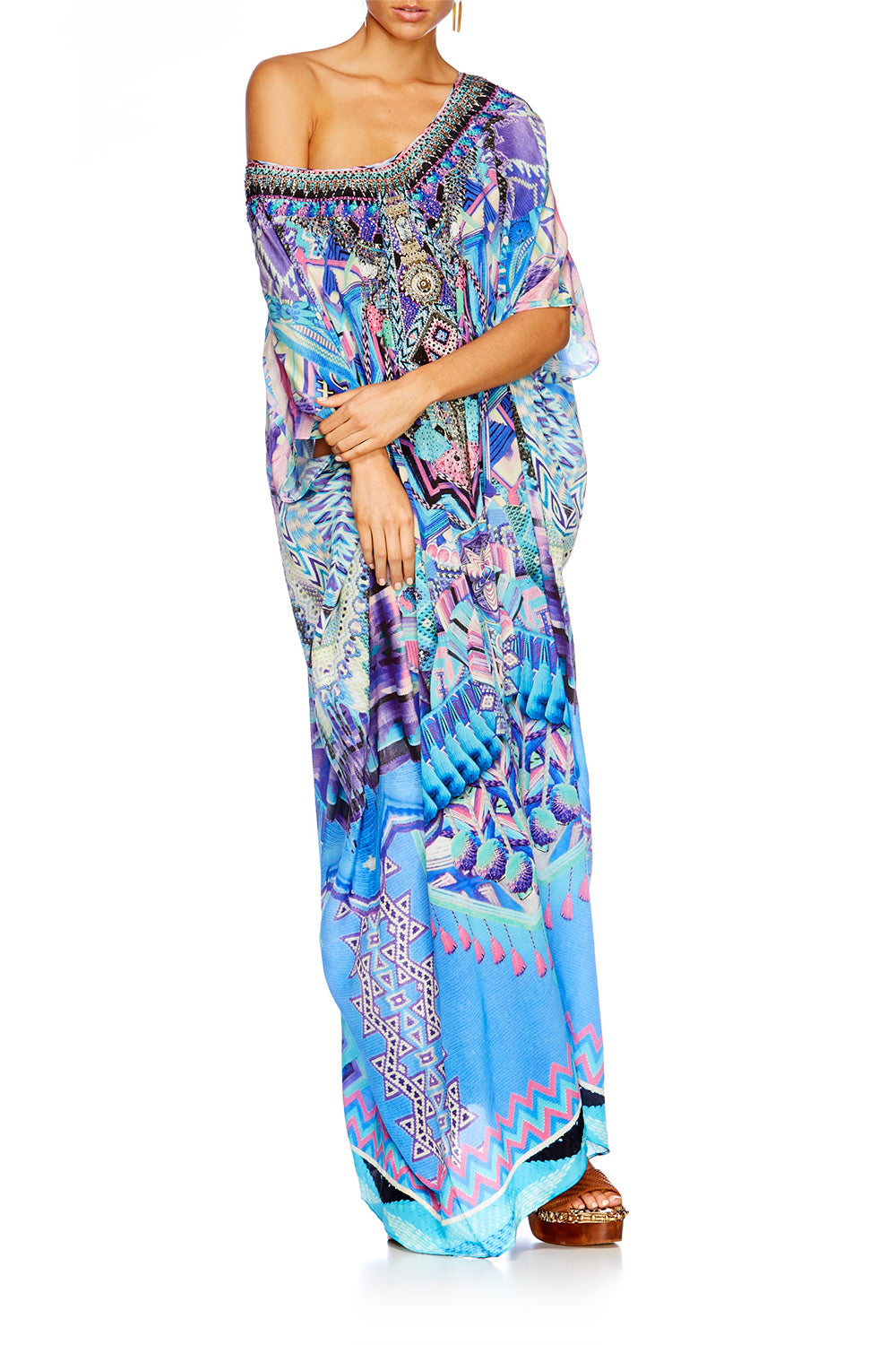 THREADS OF COSMOS ROUND NECK KAFTAN