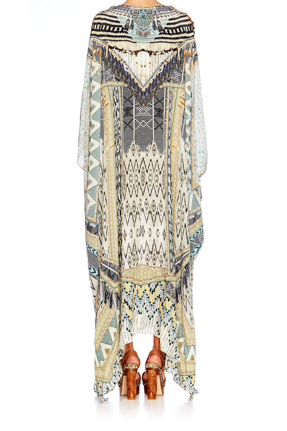 WEAVE ON SLIT FRONT & SLEEVE KAFTAN