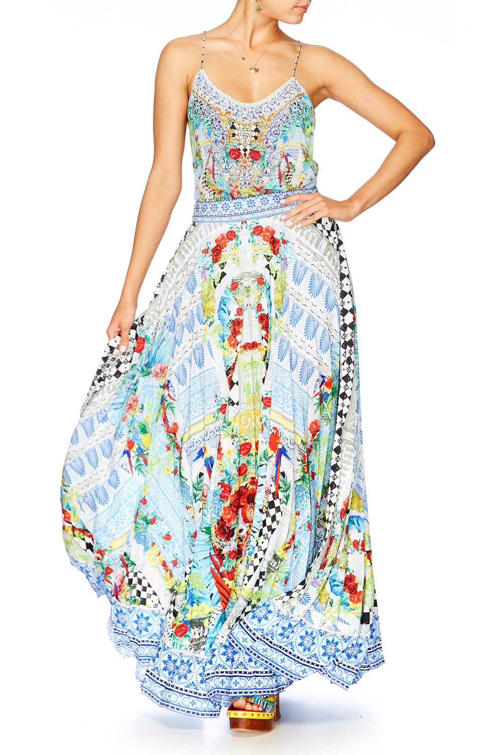 MASKING MADNESS T BACK SHOESTRING TOP