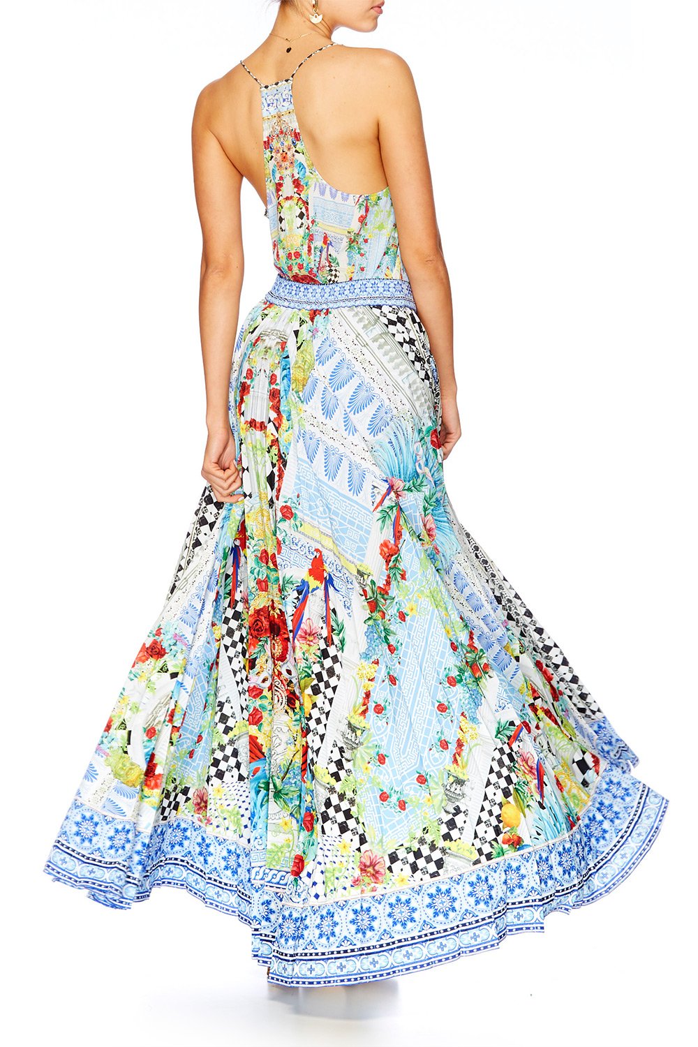 MASKING MADNESS PLEATED FULL HEM SKIRT