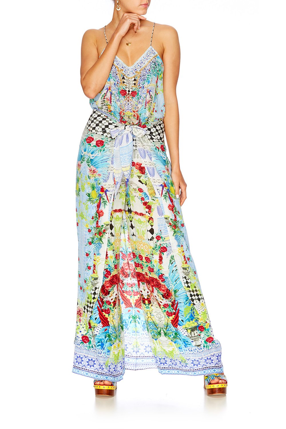 MASKING MADNESS T BACK SHOESTRING TOP