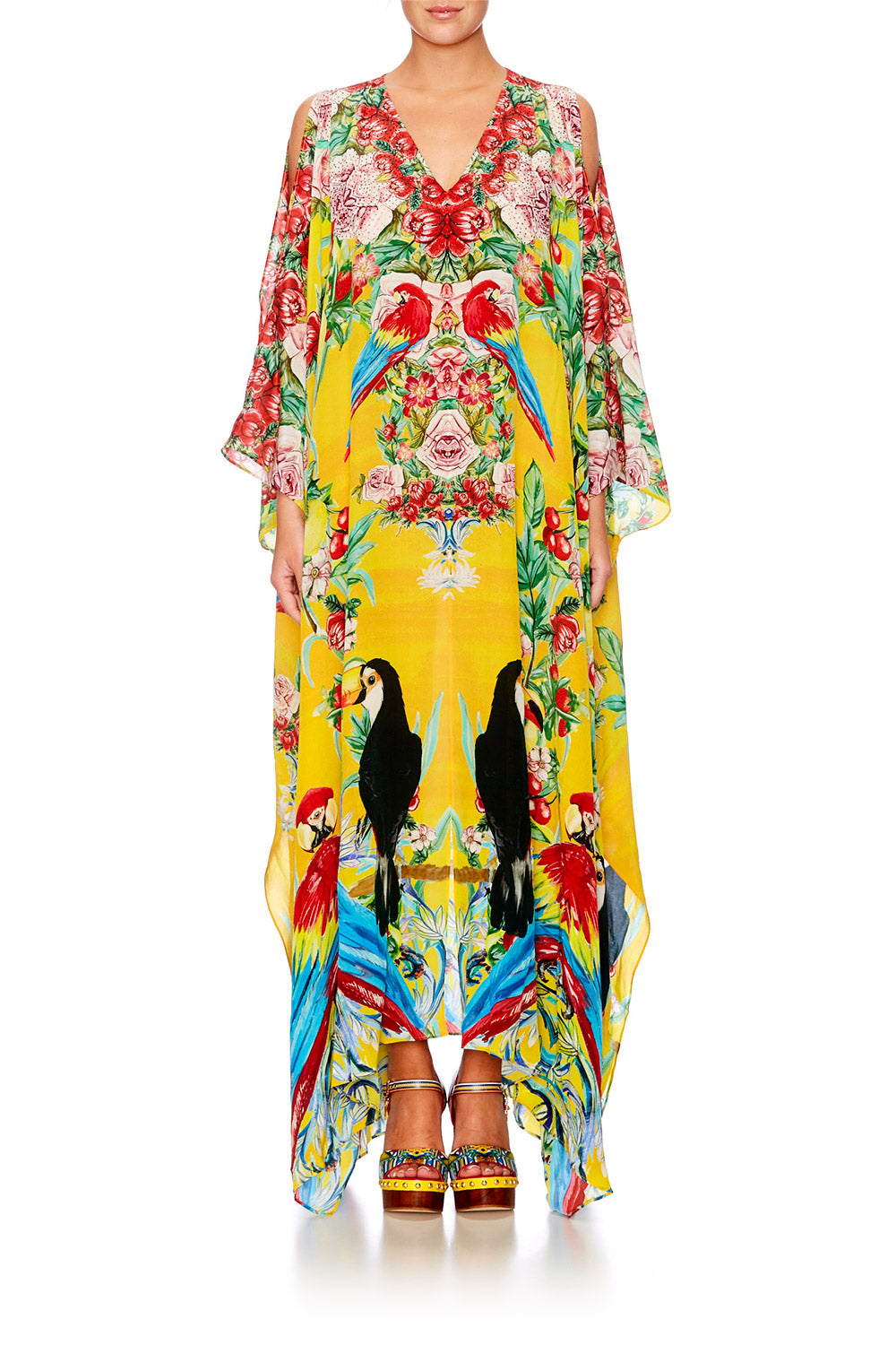 LOVE BIRDS SLIT FRONT & SLEEVE KAFTAN