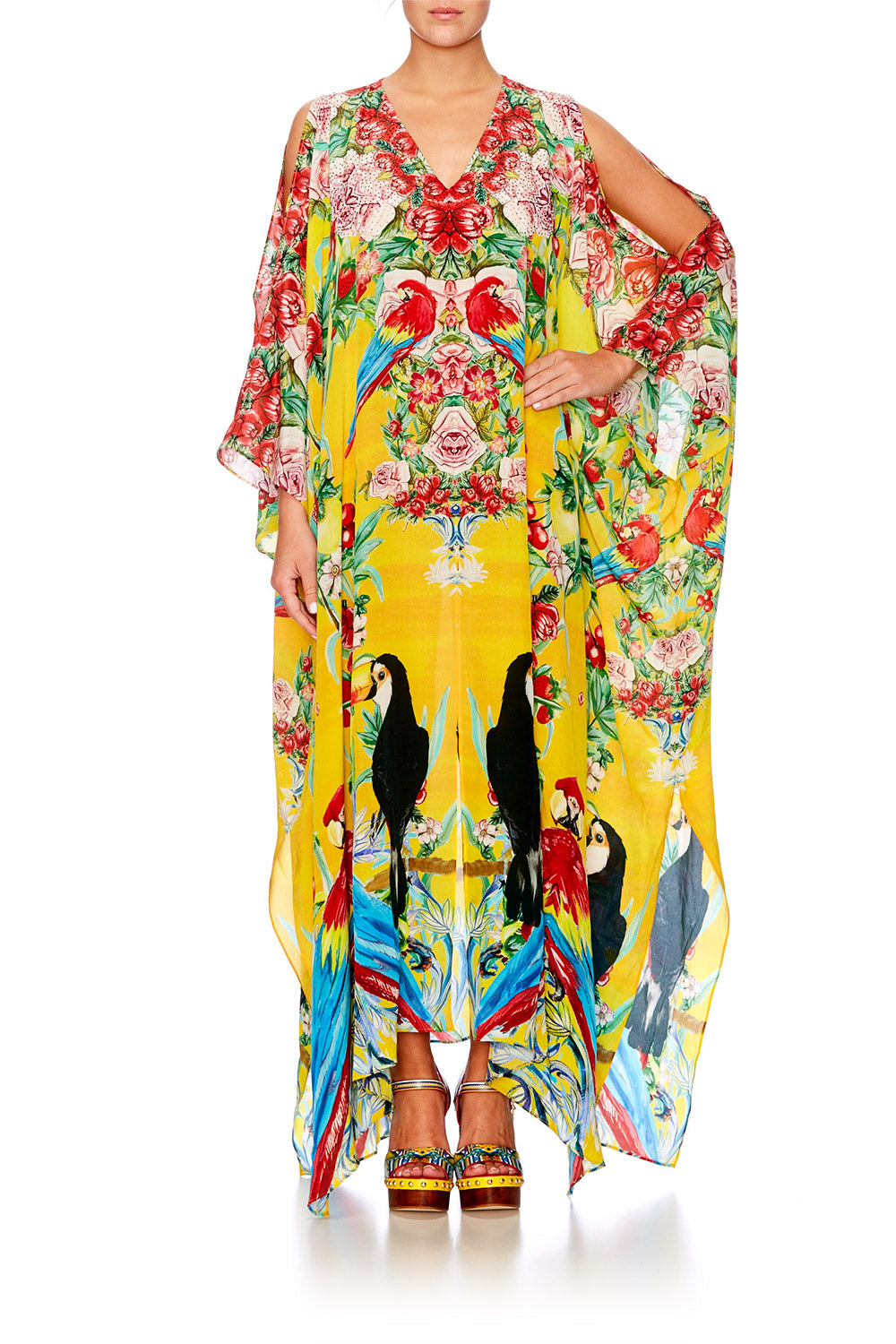 LOVE BIRDS SLIT FRONT & SLEEVE KAFTAN