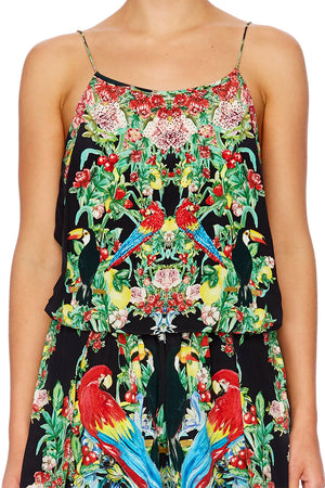 TOUCAN PLAY SHOESTRING STRAP PLAYSUIT