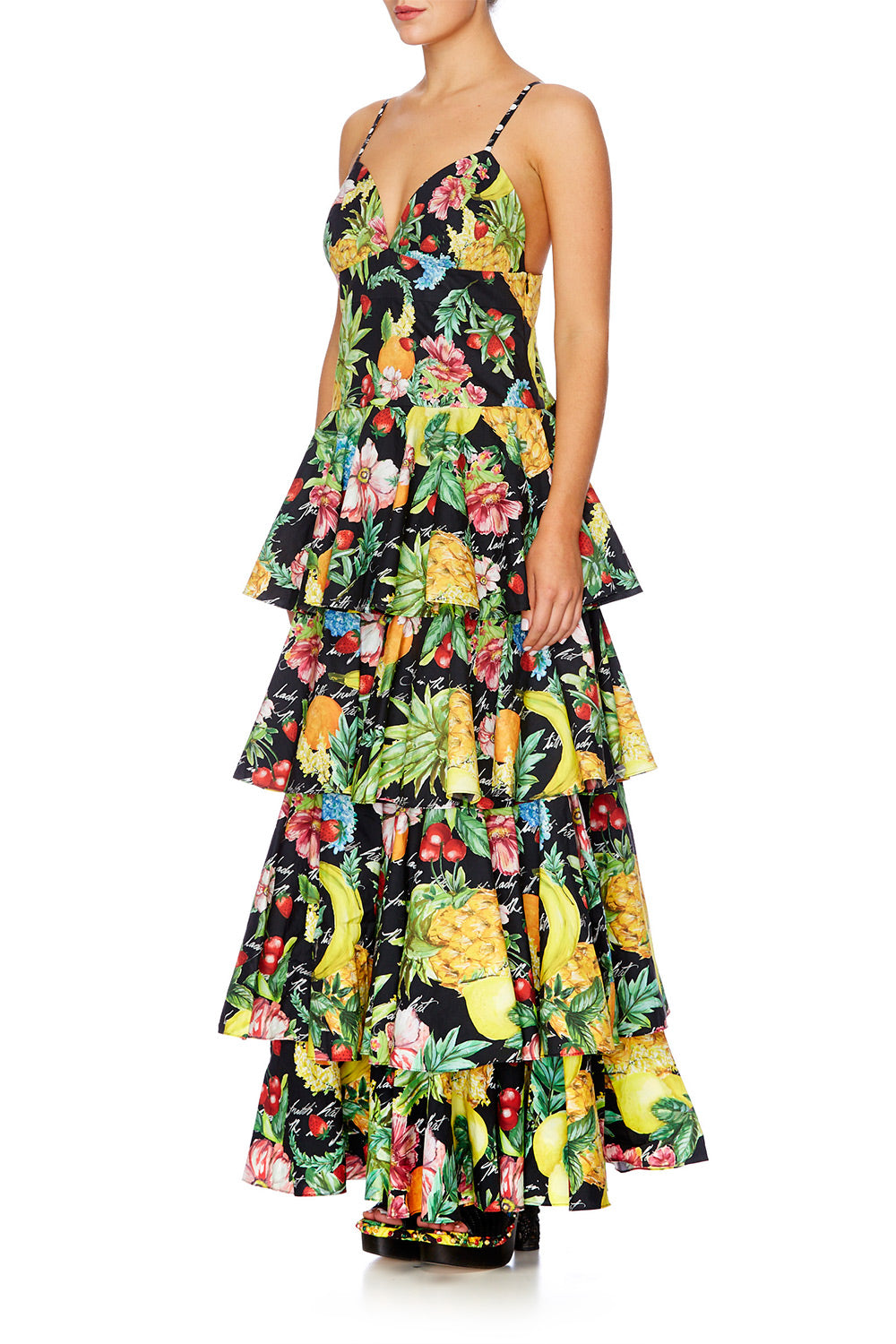 CALL ME CARMEN GATHERED TIERED DRESS