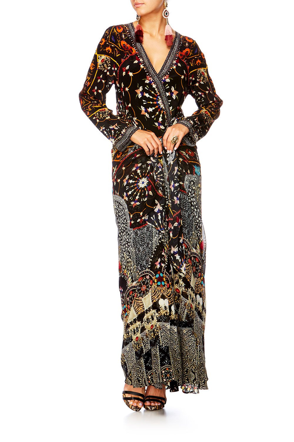 CHAMBER OF REFLECTIONS V-NECK OVERLAY WITH TIE WAIST