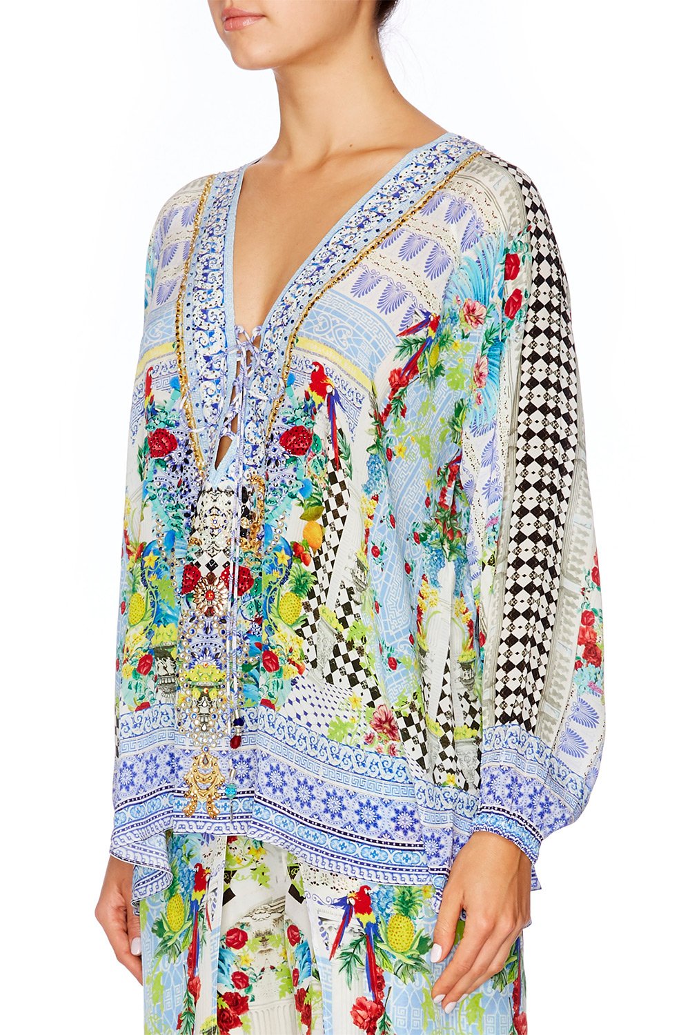 MASKING MADNESS LACE UP SHIRT