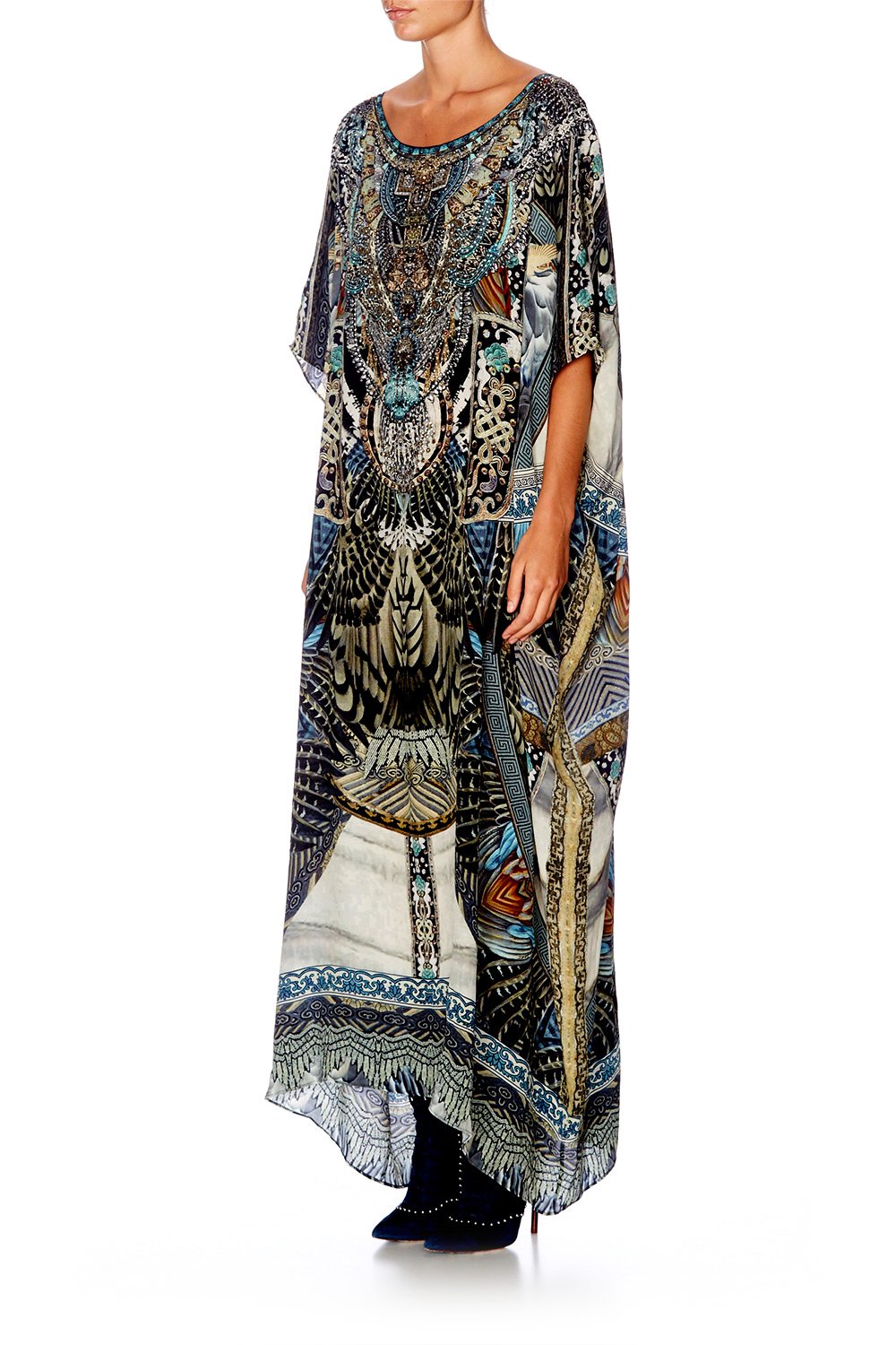 GIRL ON THE WING ROUND NECK KAFTAN