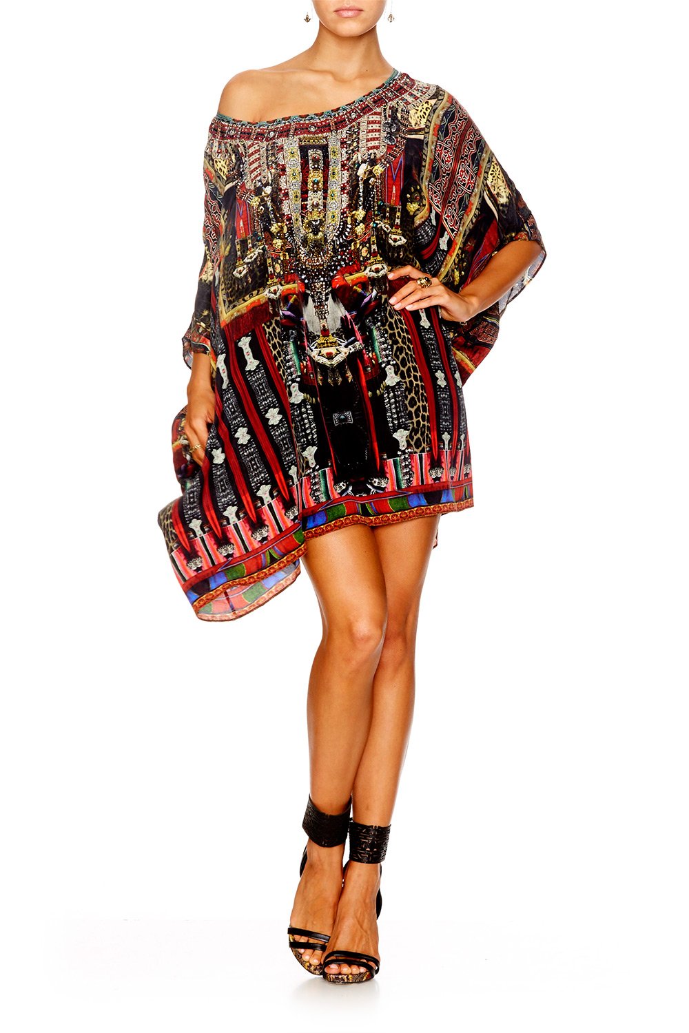 IN A DALAI DAZE SHORT ROUND NECK KAFTAN