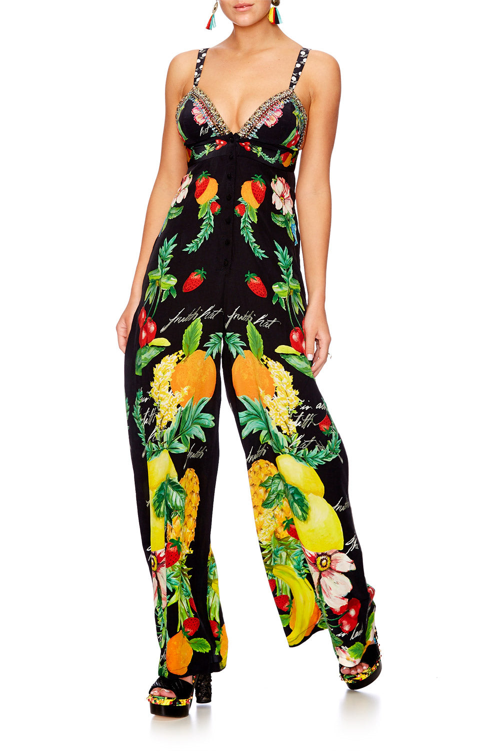 CALL ME CARMEN BUTTON DOWN TAILORED JUMPSUIT