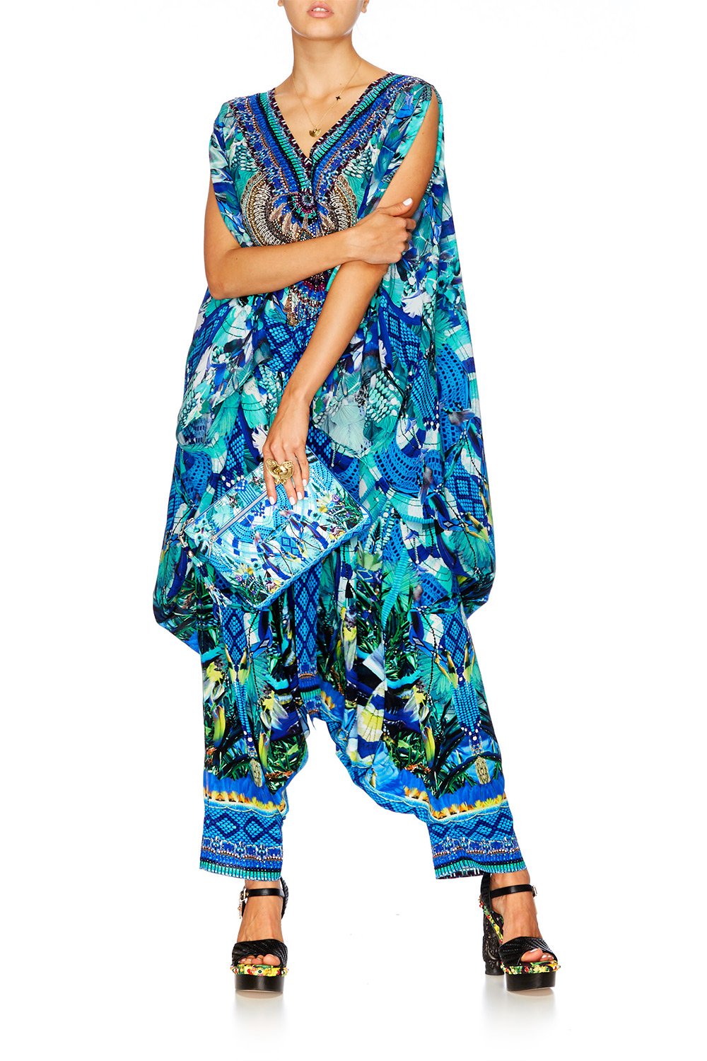 AMAZON AZURE SMALL CANVAS CLUTCH