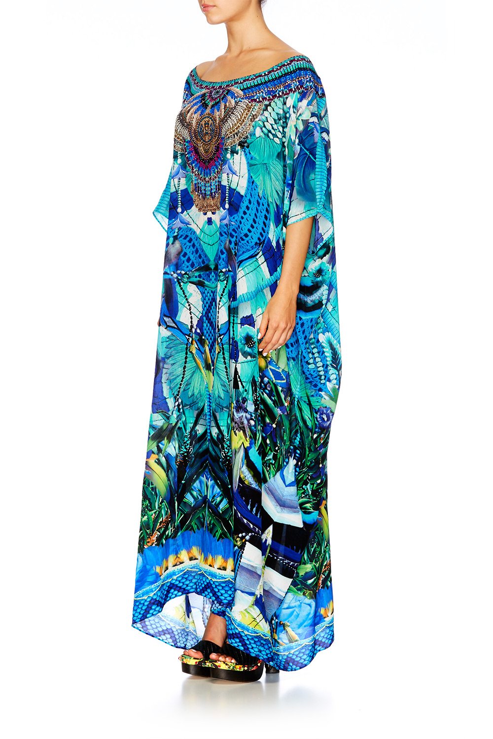 AMAZON AZURE ROUND NECK KAFTAN