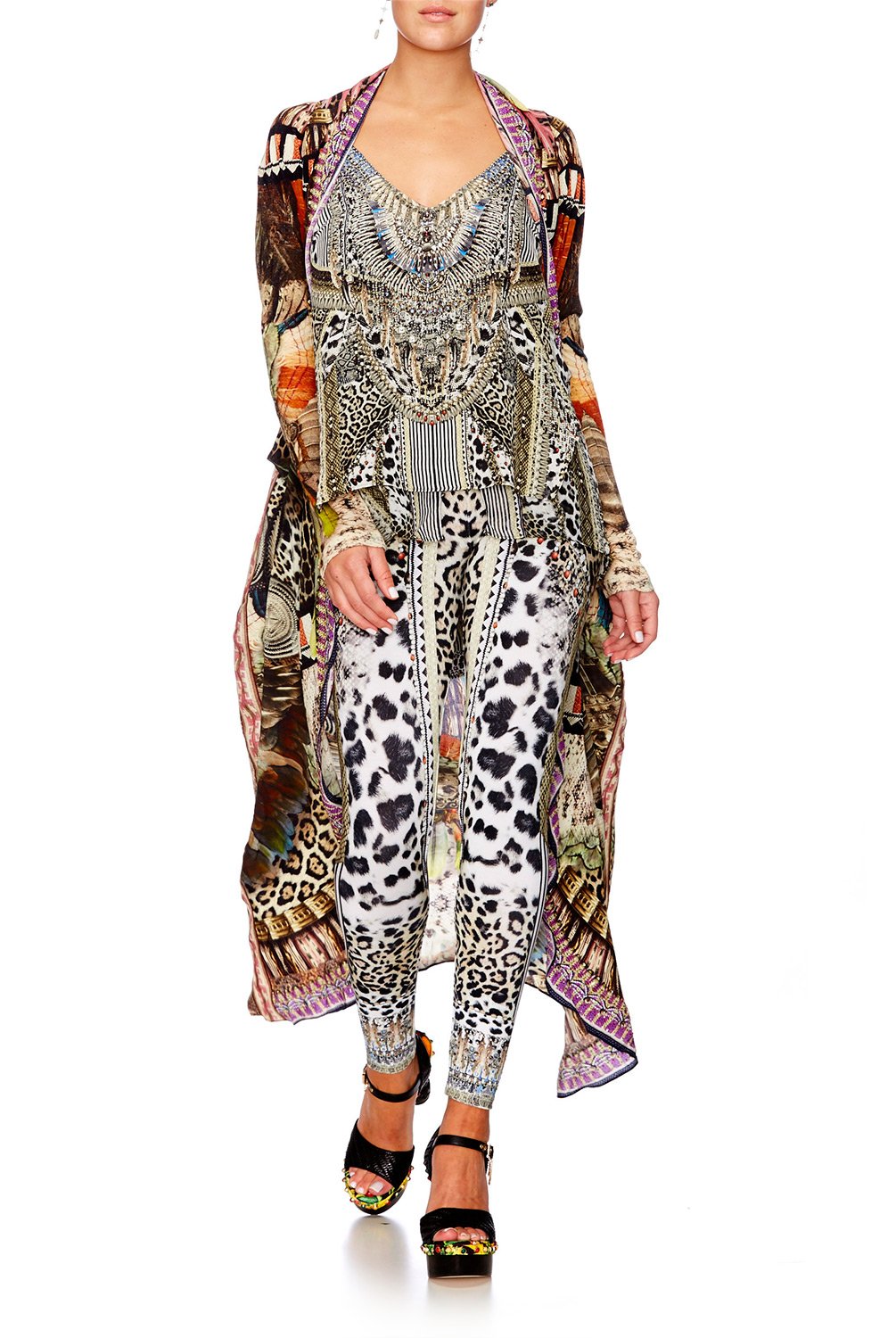 ANIMAL INSTINCT MULTI LAYER V NECK TOP