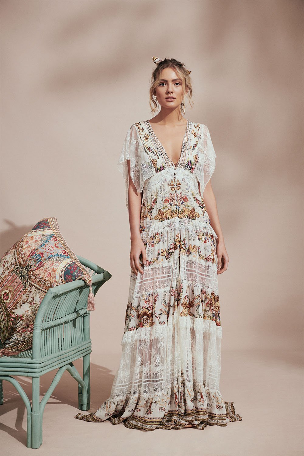 BUTTON UP DRESS WITH LACE INSERT OLYMPE ODE