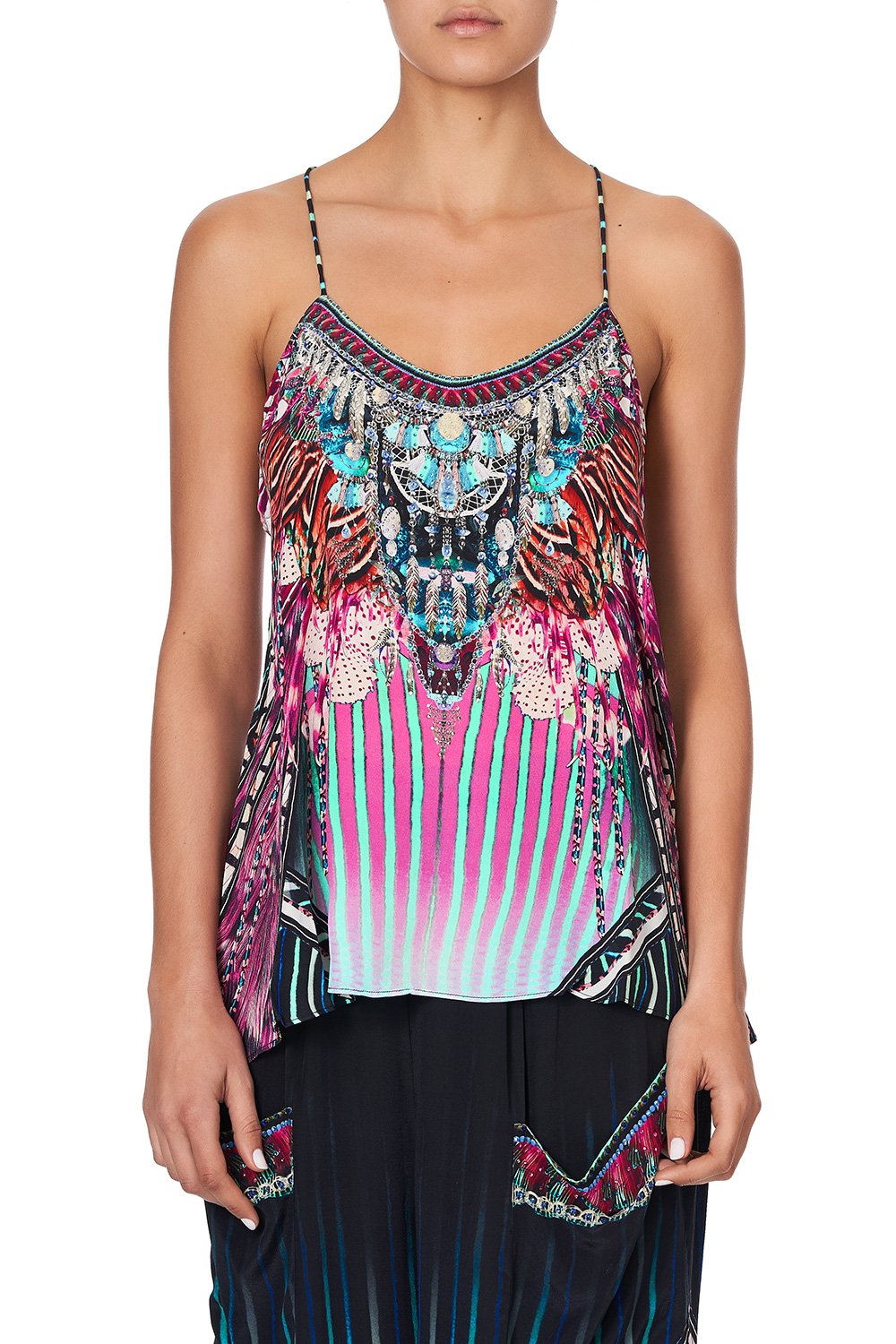 T BACK SHOESTRING TOP RAINBOW EYES