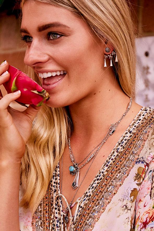 PHOENIX RISE SILVER V POINT MOTIF NECKLACE