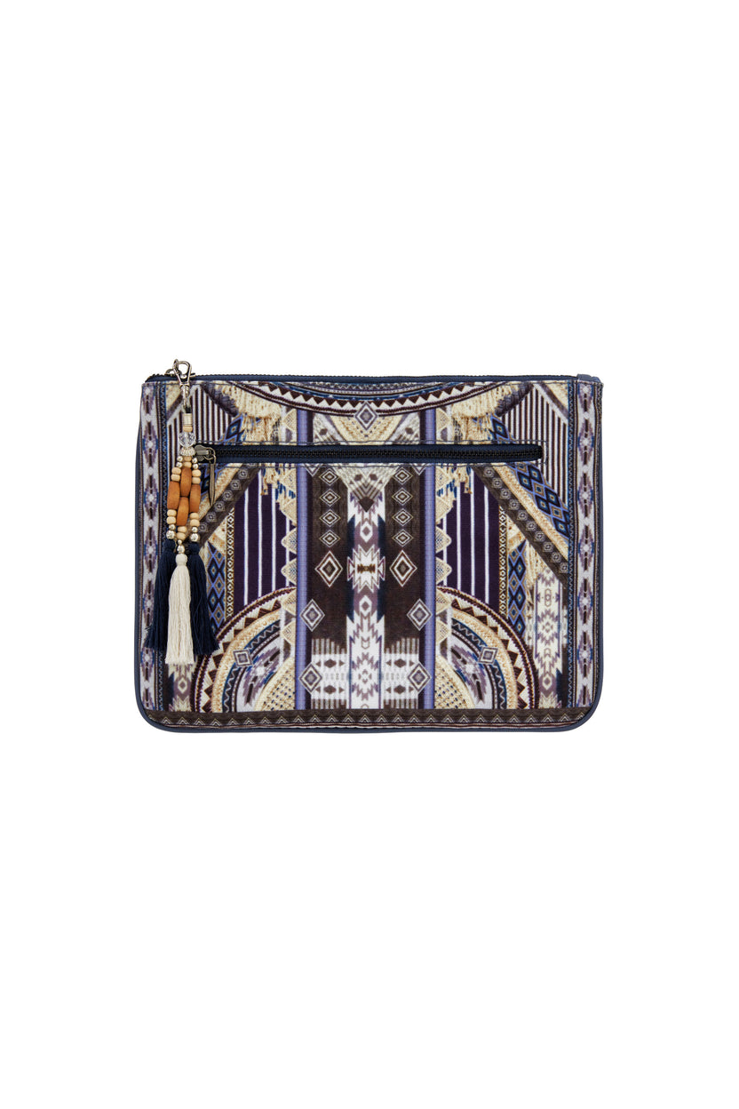 SMALL CANVAS CLUTCH TILED IN TIME